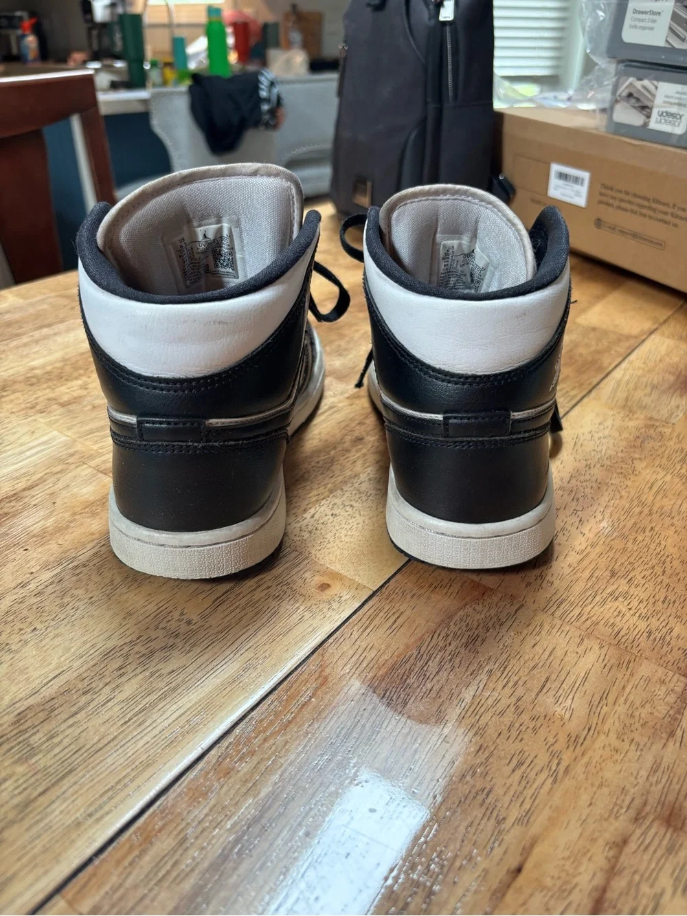 Jordan Black and White High-Top Sneakers
